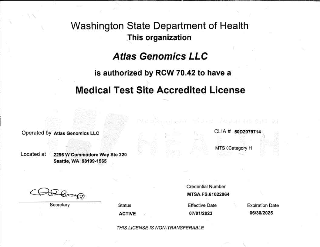 Medical Test Site Accredited License